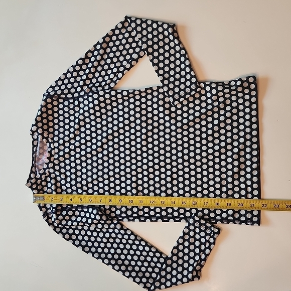 J Crew Crewcuts navy blue white polka dot long sleeve swim rashguard 12 - Picture 7 of 8